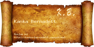 Kanka Bernadett névjegykártya