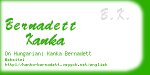 bernadett kanka business card